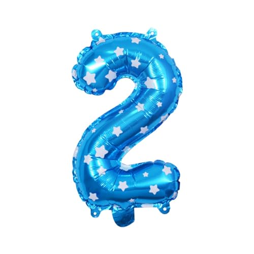 QOKLIYUI Einzigartiger Zahlen Alles Gute zum Geburtstag Ballon mit Zahlen Folienballon, kompakter und leichter Zahlen Zahlen Ballon, 2 Blau, 16 Zoll von QOKLIYUI