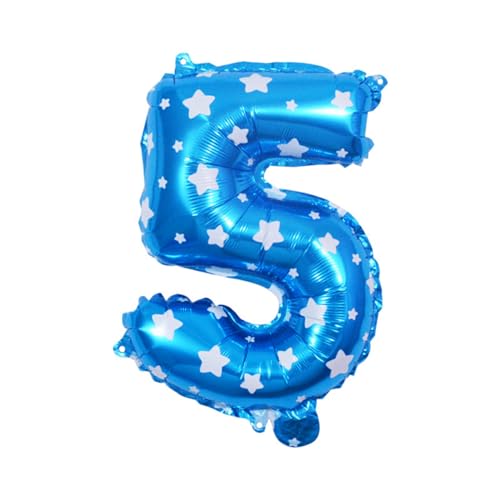 QOKLIYUI Einzigartiger Zahlen Alles Gute zum Geburtstag Ballon mit Zahlen Folienballon, kompakter und leichter Zahlen Zahlen Ballon, 5 Blau, 16 Zoll von QOKLIYUI