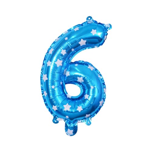QOKLIYUI Einzigartiger Zahlen Alles Gute zum Geburtstag Ballon mit Zahlen Folienballon, kompakter und leichter Zahlen Zahlen Ballon, 6 Blau, 16 Zoll von QOKLIYUI