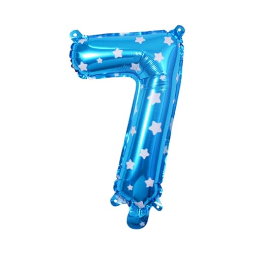 QOKLIYUI Einzigartiger Zahlen Alles Gute zum Geburtstag Ballon mit Zahlen Folienballon, kompakter und leichter Zahlen Zahlen Ballon, 7 Blau, 16 Zoll von QOKLIYUI