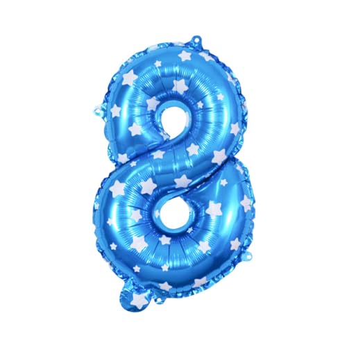 QOKLIYUI Einzigartiger Zahlen Alles Gute zum Geburtstag Ballon mit Zahlen Folienballon, kompakter und leichter Zahlen Zahlen Ballon, 8 Blau, 16 Zoll von QOKLIYUI