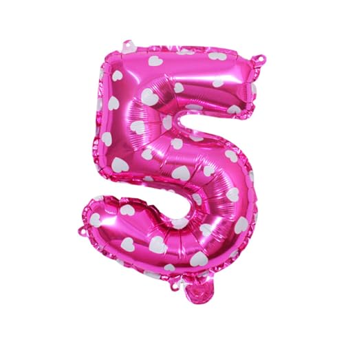 QOKLIYUI Stilvolle Buchstaben Alphabet Zahlen Folienballons für Geburtstagsparty Dekorationen, Aluminiumlegierung, flexibel und praktisch, einfach, Rosa,5, 16 Zoll von QOKLIYUI