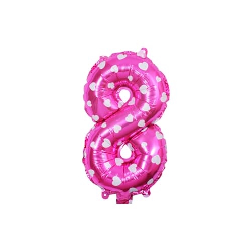 QOKLIYUI Stilvolle Buchstaben Alphabet Zahlen Folienballons für Geburtstagsparty Dekorationen, Aluminiumlegierung, flexibel und praktisch, einfach, Rosa,8, 16 Zoll von QOKLIYUI