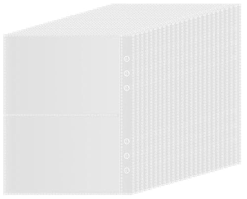 50 Stück A5 klarsichthüllen A5 Ringbuch Binder Taschen, Binder Pockets, Prospekthüllen Bindertaschen Wasserdichter Ohne Zipper, Kunststoff Budget Umschläge 6 Löcher für Dokumente Notizbücher Karten von QOOSIKICC