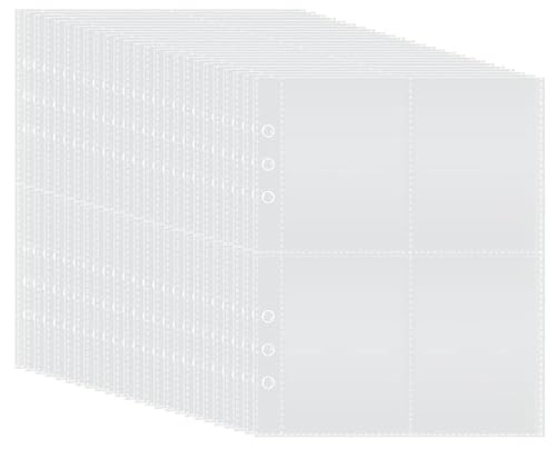 60 Stück A6 klarsichthüllen A6 Ringbuch Binder Taschen, Binder Pockets, Prospekthüllen Bindertaschen Wasserdichter Ohne Zipper, Kunststoff Budget Umschläge 6 Löcher für Dokumente Notizbücher Karten von QOOSIKICC