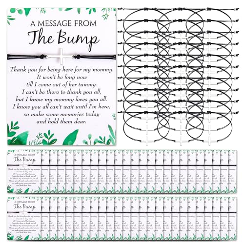 Qoroos 50 Sets Babyparty-Partygeschenke für Gäste, Babyparty-Geschenke, Geschlechtsoffenbarung, 50 verstellbare Kreuz-Armbänder mit 50 Botschaften von der Bump-Karte, Dankeschön-Geschenke für Mädchen Qoroos 50 Sets Babyparty-Partygeschenke für Gäste, Babyparty-Geschenke, Geschlechtsoffenbarung, 50 verstellbare Kreuz-Armbänder mit 50 Botschaften von der Bump-Karte, Dankeschön-Geschenke für Mädchen von QOROOS
