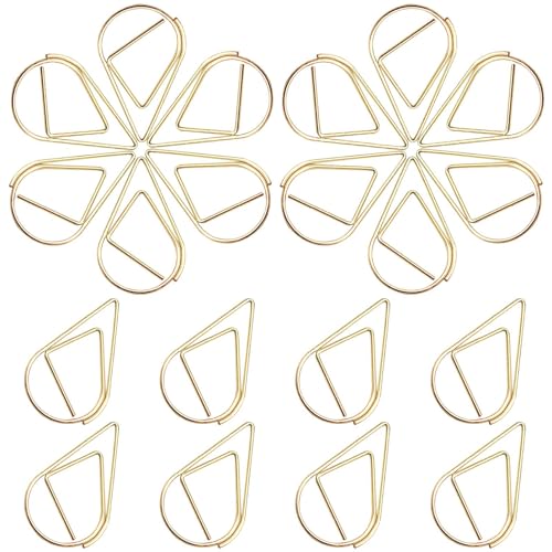 200 Stück Papierklammern, Gold niedlich Teardrop Shaped Paper Clips, Wassertropfen Form Lesezeichen Metall Büroklammern, für Büro Schule Supplies Hochzeit Einladungen Handwerk Scrapbooking Lesezeichen 200 Stück Papierklammern, Gold niedlich Teardrop Shaped Paper Clips, Wassertropfen Form Lesezeichen Metall Büroklammern, für Büro Schule Supplies Hochzeit Einladungen Handwerk Scrapbooking Lesezeichen von QOTSTEOS