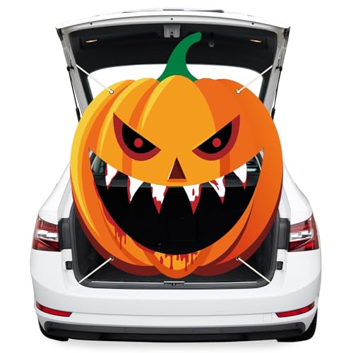 Halloween Kofferraum oder Leckerli Auto Dekorationen Kit Gruseliger Kürbis Auto Hintergrund Gruseliges Kürbisgesicht Auto Torbogen Garage Dekoration Spukhaus Auto Banner für Urlaub Party Outdoor Hof Halloween Kofferraum oder Leckerli Auto Dekorationen Kit Gruseliger Kürbis Auto Hintergrund Gruseliges Kürbisgesicht Auto Torbogen Garage Dekoration Spukhaus Auto Banner für Urlaub Party Outdoor Hof von QOUBAI