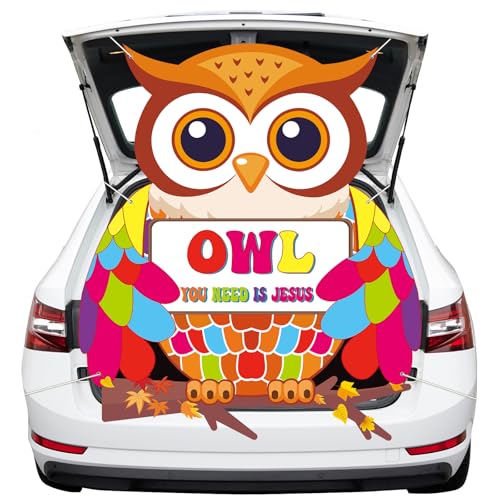 QOUBAI Halloween-Autodekorationsset für Kofferraum oder Leckereien, christlicher Hintergrund, den Sie brauchen, ist Jesus-Eule, Banner für SUV, Torbogen, Garagentor, Fotokabinen-Hintergründe QOUBAI Halloween-Autodekorationsset für Kofferraum oder Leckereien, christlicher Hintergrund, den Sie brauchen, ist Jesus-Eule, Banner für SUV, Torbogen, Garagentor, Fotokabinen-Hintergründe von QOUBAI