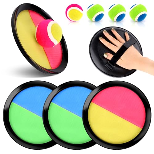 QOUBNIC Klettball-Spielzeug mit 4 Schlägern & 5 Bällen, Klettballspiel Wurfspiel Kinder Klettballspiel Klettball Strandspielzeug Wurfspiel Strand Gartenaktivität für Kids von 3 bis 10 Jahren QOUBNIC Klettball-Spielzeug mit 4 Schlägern & 5 Bällen, Klettballspiel Wurfspiel Kinder Klettballspiel Klettball Strandspielzeug Wurfspiel Strand Gartenaktivität für Kids von 3 bis 10 Jahren von QOUBNIC