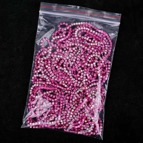 1/5 Yard SS6-SS18 (1,5 mm - 4,5 mm) Silber/Gold Rot Basis Kristall Strass Kette Nähen Glas Strass Cup Kette-Rose Kristall AB-SS18 (4,5 mm)-1 Yard Pack von QOVBD