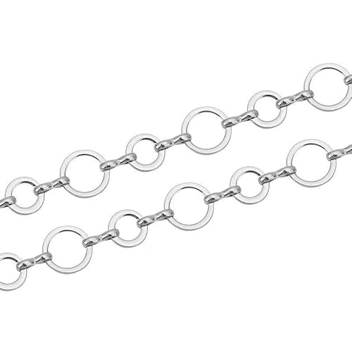 1 Meter, kein Verblassen, Edelstahl, 8 mm/10 mm, kreisförmige Gliederkette für DIY-Halsketten und Armbänder für Damen, Schmuckherstellung, wasserfeste Besc 1 Meter, kein Verblassen, Edelstahl, 8 mm/10 mm, kreisförmige Gliederkette für DIY-Halsketten und Armbänder für Damen, Schmuckherstellung, wasserfeste Besc von QOVBD