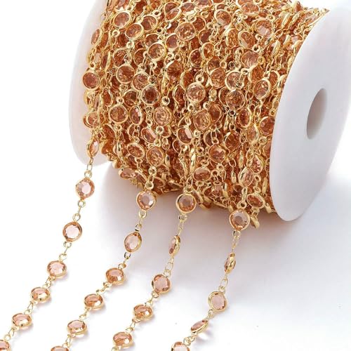 1 Meter/Rolle, 6 mm, bunte Kristallperlen, Perlenkette, Glasperlen, KC-Gold, Halsketten-Kettenzubehör für DIY-Schmuckherstellung, Basteln, Stil 04, 1 Meter 1 Meter/Rolle, 6 mm, bunte Kristallperlen, Perlenkette, Glasperlen, KC-Gold, Halsketten-Kettenzubehör für DIY-Schmuckherstellung, Basteln, Stil 04, 1 Meter von QOVBD
