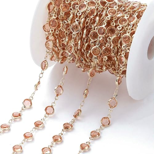 1 Meter/Rolle, 6 mm, bunte Kristallperlen, Perlenkette, Glasperlen, KC-Gold, Halsketten-Kettenzubehör für DIY-Schmuckherstellung, Basteln, Stil 05, 1 Meter 1 Meter/Rolle, 6 mm, bunte Kristallperlen, Perlenkette, Glasperlen, KC-Gold, Halsketten-Kettenzubehör für DIY-Schmuckherstellung, Basteln, Stil 05, 1 Meter von QOVBD