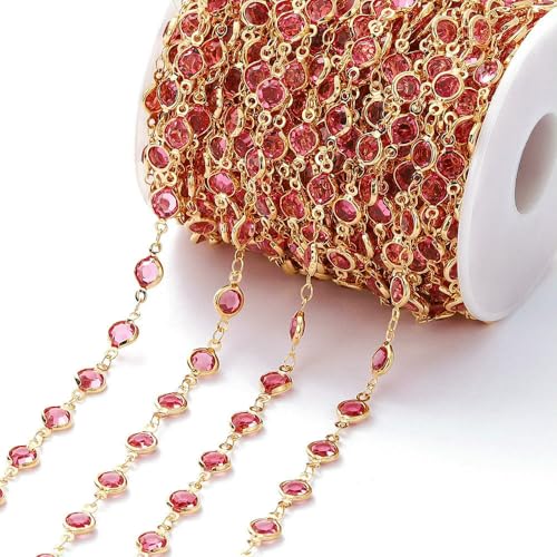 1 Meter/Rolle, 6 mm, bunte Kristallperlen, Perlenkette, Glasperlen, KC-Gold, Halsketten-Kettenzubehör für DIY-Schmuckherstellung, Basteln, Stil 16, 1 Meter 1 Meter/Rolle, 6 mm, bunte Kristallperlen, Perlenkette, Glasperlen, KC-Gold, Halsketten-Kettenzubehör für DIY-Schmuckherstellung, Basteln, Stil 16, 1 Meter von QOVBD