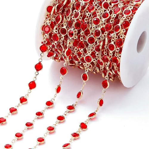 1 Meter/Rolle, 6 mm, bunte Kristallperlen, Perlenkette, Glasperlen, KC-Gold, Halsketten-Kettenzubehör für DIY-Schmuckherstellung, Basteln, Stil 23, 1 Meter 1 Meter/Rolle, 6 mm, bunte Kristallperlen, Perlenkette, Glasperlen, KC-Gold, Halsketten-Kettenzubehör für DIY-Schmuckherstellung, Basteln, Stil 23, 1 Meter von QOVBD