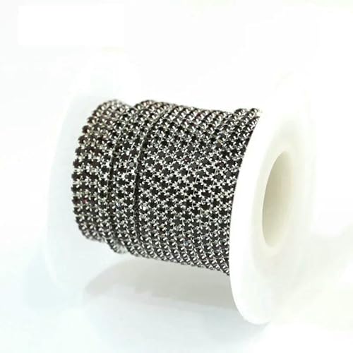 1 m/Los Strass-Kette, flache Rückseite, silberne Kralle, Strass-Besatz, Kristall für DIY, Handarbeit, Nähbesatz, Applikationen, Handarbeiten, Dekor, Dunkelviolett, SS8, 2,5 mm, 1 Meter von QOVBD