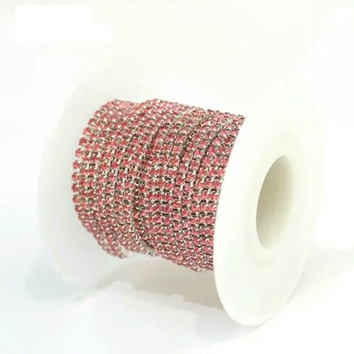 1 m/Los Strass-Kette, flache Rückseite, silberne Kralle, Strass-Besatz, Kristall für DIY, Handarbeit, Nähbesatz, Applikationen, Handarbeiten, Dekor, Rosenrot, SS10, 2,8 mm, 1 Meter 1 m/Los Strass-Kette, flache Rückseite, silberne Kralle, Strass-Besatz, Kristall für DIY, Handarbeit, Nähbesatz, Applikationen, Handarbeiten, Dekor, Rosenrot, SS10, 2,8 mm, 1 Meter von QOVBD