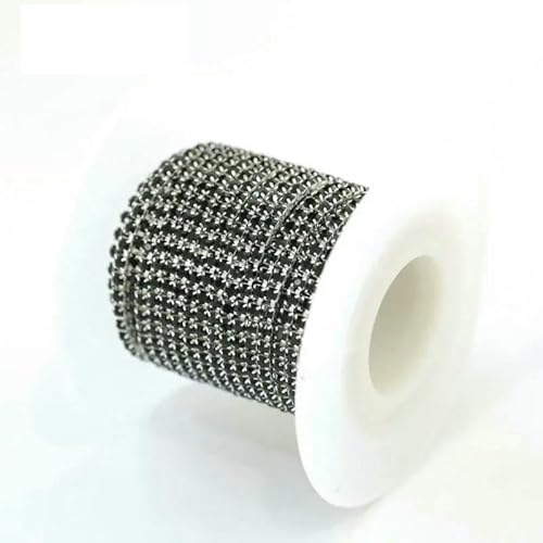 1 m/Los Strass-Kette, flache Rückseite, silberne Kralle, Strass-Besatz, Kristall für DIY, Handarbeit, Nähbesatz, Applikationen, Handarbeiten, Dekor, Schwarz, SS10, 2,8 mm, 1 Meter 1 m/Los Strass-Kette, flache Rückseite, silberne Kralle, Strass-Besatz, Kristall für DIY, Handarbeit, Nähbesatz, Applikationen, Handarbeiten, Dekor, Schwarz, SS10, 2,8 mm, 1 Meter von QOVBD