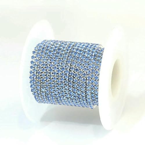 1 m/Los Strass-Kette, flache Rückseite, silberne Kralle, Strass-Besatz, Kristall für DIY, Handarbeit, Nähbesatz, Applikationen, Handarbeiten, Dekor, hellblau, SS8, 2,5 mm, 1 Meter 1 m/Los Strass-Kette, flache Rückseite, silberne Kralle, Strass-Besatz, Kristall für DIY, Handarbeit, Nähbesatz, Applikationen, Handarbeiten, Dekor, hellblau, SS8, 2,5 mm, 1 Meter von QOVBD