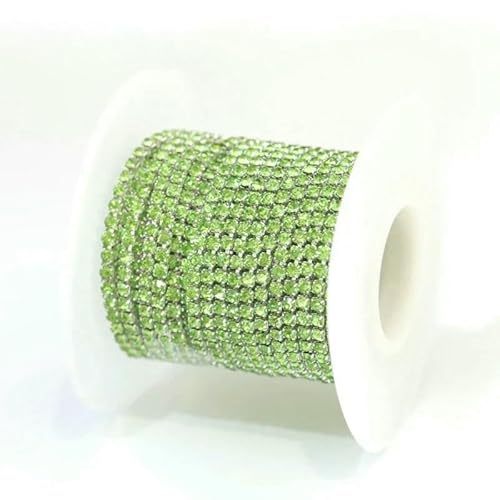 1 m/Los Strass-Kette, flache Rückseite, silberne Kralle, Strass-Besatz, Kristall für DIY, Handarbeit, Nähbesatz, Applikationen, Handarbeiten, Dekor, hellgrün, SS10, 2,8 mm, 1 Meter 1 m/Los Strass-Kette, flache Rückseite, silberne Kralle, Strass-Besatz, Kristall für DIY, Handarbeit, Nähbesatz, Applikationen, Handarbeiten, Dekor, hellgrün, SS10, 2,8 mm, 1 Meter von QOVBD