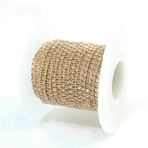 1 m/Los Strass-Kette, flache Rückseite, silberne Kralle, Strass-Besatz, Kristall für DIY-Handarbeit, Nähbesatz, Applikationen, Handarbeiten, Dekor, Champagnerfarbe, SS10, 2,8 mm, 1 Meter 1 m/Los Strass-Kette, flache Rückseite, silberne Kralle, Strass-Besatz, Kristall für DIY-Handarbeit, Nähbesatz, Applikationen, Handarbeiten, Dekor, Champagnerfarbe, SS10, 2,8 mm, 1 Meter von QOVBD