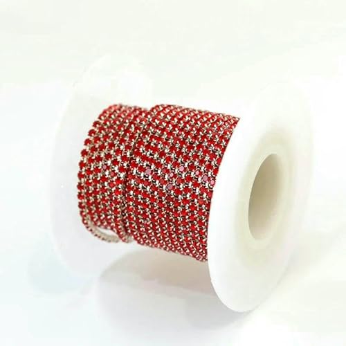 1 m/Los Strass-Kette, flache Rückseite, silberne Kralle, Strass-Besatz, Kristall für DIY-Handarbeit, Nähbesatz, Applikationen, Handarbeiten, Dekor, leuchtend rot, SS8, 2,5 mm, 1 Meter 1 m/Los Strass-Kette, flache Rückseite, silberne Kralle, Strass-Besatz, Kristall für DIY-Handarbeit, Nähbesatz, Applikationen, Handarbeiten, Dekor, leuchtend rot, SS8, 2,5 mm, 1 Meter von QOVBD