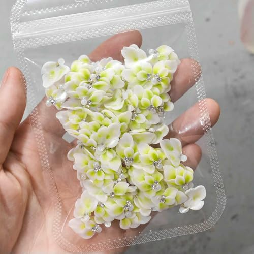 10/30 Stück 3D handgefertigte Acryl geschnitzte Blumen Nail Art Charms Perlen Strass geformt Blumenschmuck Kirschblüten Nagelzubehör-10 Stück_j von QOVBD
