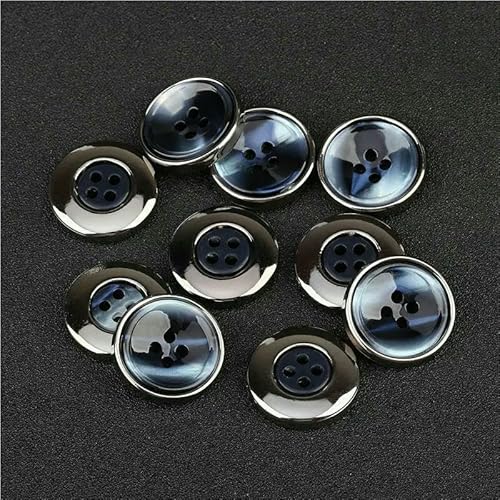10 Pieces/Lot Luxury Style Round Button DIY Sewing 4-holes Clothes Ornaments buttons Decorative buttons for Coat-color 02-21.3.0mm von QOVBD