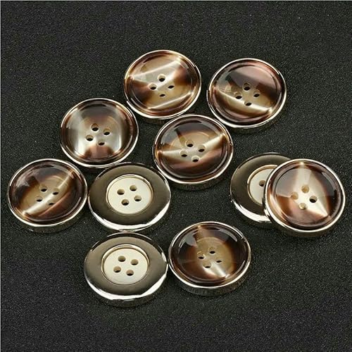 10 Pieces/Lot Luxury Style Round Button DIY Sewing 4-holes Clothes Ornaments buttons Decorative buttons for Coat-color 04-15.2mm von QOVBD
