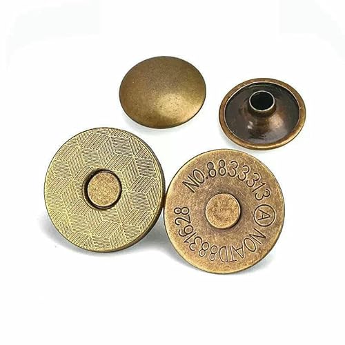 10 Sets/Packung Starke magnetische Druckknöpfe Verschlüsse Nieten Pflaumenblüte Dünne Taschen Teile Zubehör Adsorptionsschnalle-Bronze K73-10mm von QOVBD