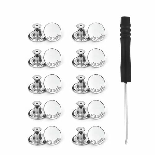 10 Stück/Packung mit Schraubendreher Jeansknöpfe Kleidung Hosen Nähzubehör Taillenschnalle 17 mm Nagel Taillenverlängerungsknopf-Stil 4 10 Stück/Packung mit Schraubendreher Jeansknöpfe Kleidung Hosen Nähzubehör Taillenschnalle 17 mm Nagel Taillenverlängerungsknopf-Stil 4 von QOVBD