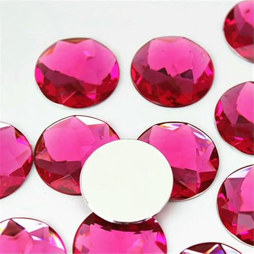 10 Stück 30 mm große runde Kristall-AB-Strass-Applikation mit flacher Rückseite, Acryl-Edelsteine, große klare Steine, DIY-Scrapbook-Perlen, ZZ562-Pfirsichrot von QOVBD