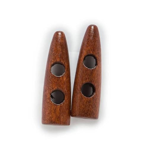 10 Stück Knebelknöpfe aus Hornimitatholz zum Nähen, Basteln, DIY-Zubehör, kompatibel mit Kleidung, Mantel, Jacke, Blazer-G-60MM von QOVBD