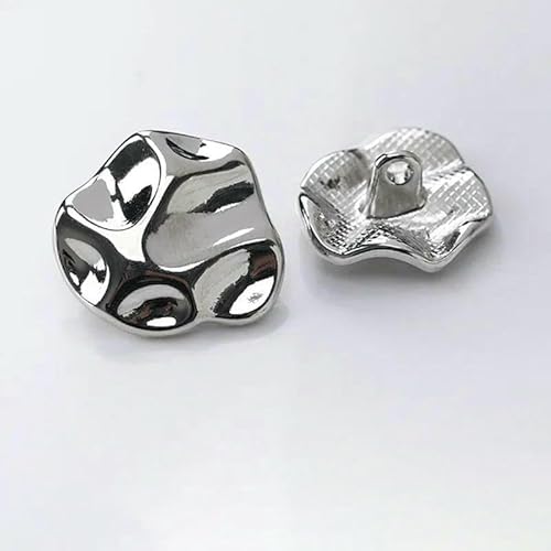 10 Stück Metallknöpfe mit unregelmäßigem Design für trendige Kleidung, Pullover, Strickjacke, Mantel, DIY-Nähzubehör, Knöpfe, ganz, A, Silber, 25 mm 10 Stück Metallknöpfe mit unregelmäßigem Design für trendige Kleidung, Pullover, Strickjacke, Mantel, DIY-Nähzubehör, Knöpfe, ganz, A, Silber, 25 mm von QOVBD