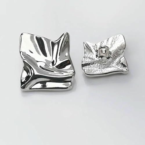 10 Stück Metallknöpfe mit unregelmäßigem Design für trendige Kleidung, Pullover, Strickjacke, Mantel, DIY-Nähzubehör, Knöpfe, ganz, B, Silber, 20 mm 10 Stück Metallknöpfe mit unregelmäßigem Design für trendige Kleidung, Pullover, Strickjacke, Mantel, DIY-Nähzubehör, Knöpfe, ganz, B, Silber, 20 mm von QOVBD