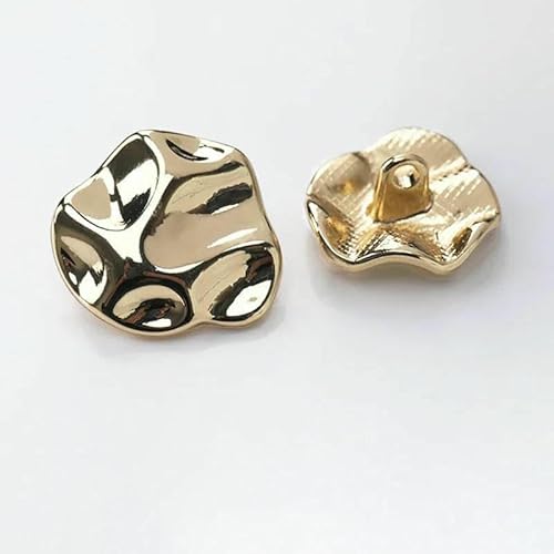 10 Stück Metallknöpfe mit unregelmäßigem Design für trendige Kleidung, Pullover, Strickjacken, Mäntel, DIY-Nähzubehör, Knöpfe Whole-A-Light Gold-17,5 mm 10 Stück Metallknöpfe mit unregelmäßigem Design für trendige Kleidung, Pullover, Strickjacken, Mäntel, DIY-Nähzubehör, Knöpfe Whole-A-Light Gold-17,5 mm von QOVBD