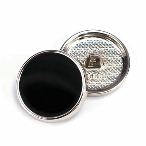 10 Stück Metallknopf, rund, flach, Legierungsknöpfe, schwarz-weiß, Schaftknopf für Mantel, Kleidung, Tasche, Dekoration, DIY-Nähzubehör, B, 25 mm 10 Stück Metallknopf, rund, flach, Legierungsknöpfe, schwarz-weiß, Schaftknopf für Mantel, Kleidung, Tasche, Dekoration, DIY-Nähzubehör, B, 25 mm von QOVBD