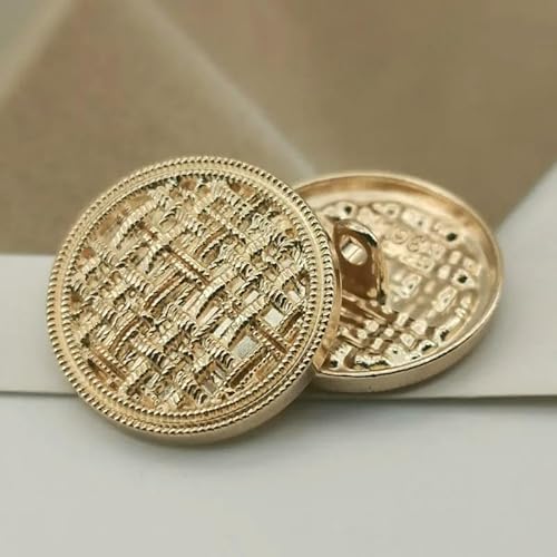 10 Stück goldene Luxus-Metallknöpfe für Kleidung, Mantel, Nähmaterial, Nähzubehör, Dekorieren, DIY-Bastelbedarf, Knöpfe, Neu, Gold, 15 mm, 10 Stück von QOVBD