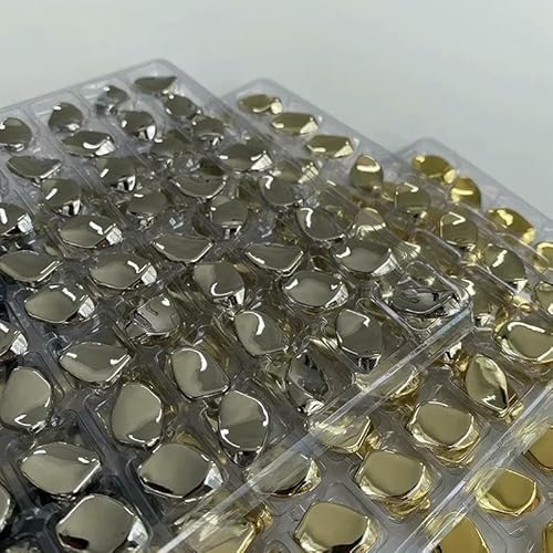 10 Stück modische Metallknöpfe, 15 mm, schöne, plattierte Metallknöpfe mit unregelmäßigem Schaft, Nähzubehör für Kleidung, Silber, 15 mm von QOVBD