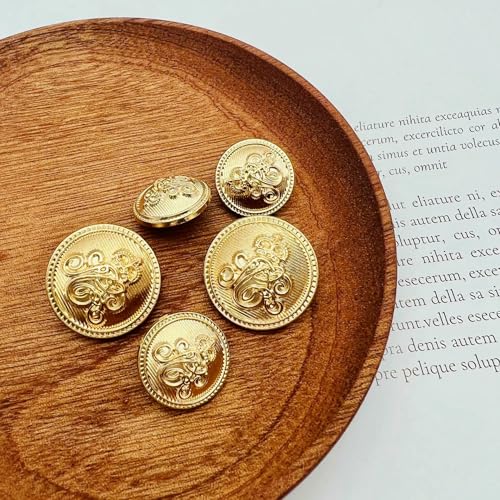 10 Stück modische goldene Kronen-Metallknöpfe, Vintage-Mantel, Strickpullover, einfache dekorative Schaftknöpfe, 5–401–18 mm von QOVBD