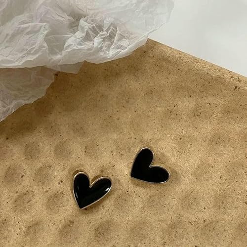 10 Stück schöne Knöpfe in Herzform, 12,5 mm, schöne Metallknöpfe mit Schaft, Damenpullover, Blusenzubehör, Schwarz, 12,5 mm von QOVBD