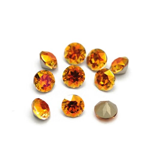 10 Stück super bunte 5A-Strasssteine, DIY-Schmuckherstellung, Glasperlen, Pointback, rund, zum Aufkleben auf Nagelkunst-Zubehör, Kristalle, Astral Pink, 6,2 mm, 10 Stück von QOVBD