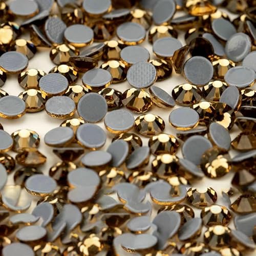 10.000 Stück Glaskristall-Hotfix-Strasssteine mit flacher Rückseite, Glitzer-Strasssteine für DIY-Stoffkleidung, 007 Lt.Co.Topaz-SS20 – 10.000 (Stück) von QOVBD