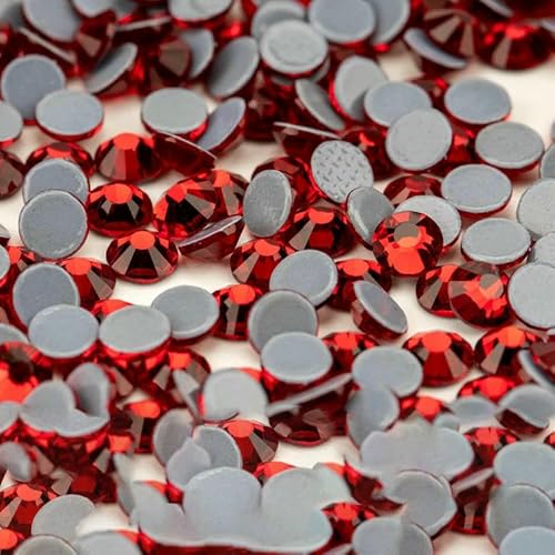 10.000 Stück Glaskristall-Hotfix-Strasssteine mit flacher Rückseite, Glitzer-Strasssteine für DIY-Stoffkleidung, 013 Siam-SS20 – 10.000 (Stück) von QOVBD