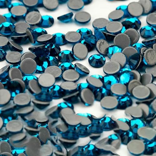 10.000 Stück Glaskristall-Hotfix-Strasssteine mit flacher Rückseite, Glitzer-Strasssteine für DIY-Stoffkleidung, 025 Indicolite-SS20 – 10.000 (Stück) von QOVBD