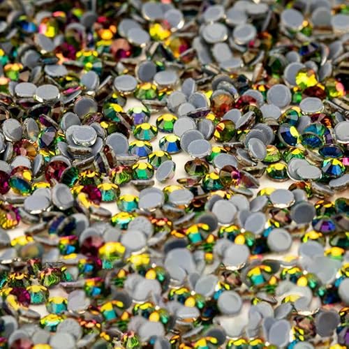 10.000 Stück Glaskristall-Hotfix-Strasssteine mit flacher Rückseite, Glitzer-Strasssteine für DIY-Stoffkleidung, 039 Vitrail Medium, SS20 – 10.000 (Stück) von QOVBD