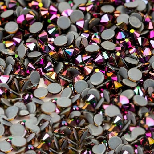 10.000 Stück Glaskristall-Hotfix-Strasssteine mit flacher Rückseite, Glitzer-Strasssteine für DIY-Stoffkleidung, 070 Rose, SS20 – 10.000 (Stück) von QOVBD