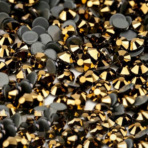 10.000 Stück Glaskristall-Hotfix-Strasssteine mit flacher Rückseite, Glitzer-Strasssteine für DIY-Stoffkleidungsstücke, 067 Aurum-SS20 – 10.000 (Stück) von QOVBD