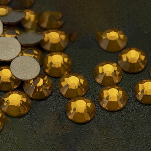 10.000 Stück Großhandels-Glas-Strasssteine ohne Hotfix, Glitzerkristall, flache Rückseite, Strass, Edelstein, Nagelkunst, Diamant-Dekoration, 006 Topas, SS6 – 10.000 von QOVBD